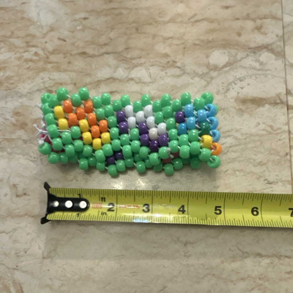 Kandi Handmade Beaded Plastic Bracelet Cuff, Multicolor, 6 in, Unisex Adults